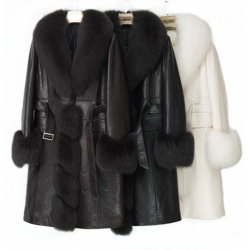 Long Design Fox Fur Coat (9928)