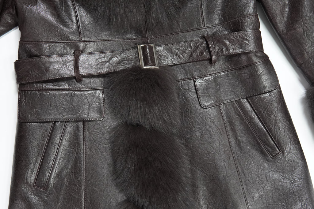 Long Design Fox Fur Coat (9928)