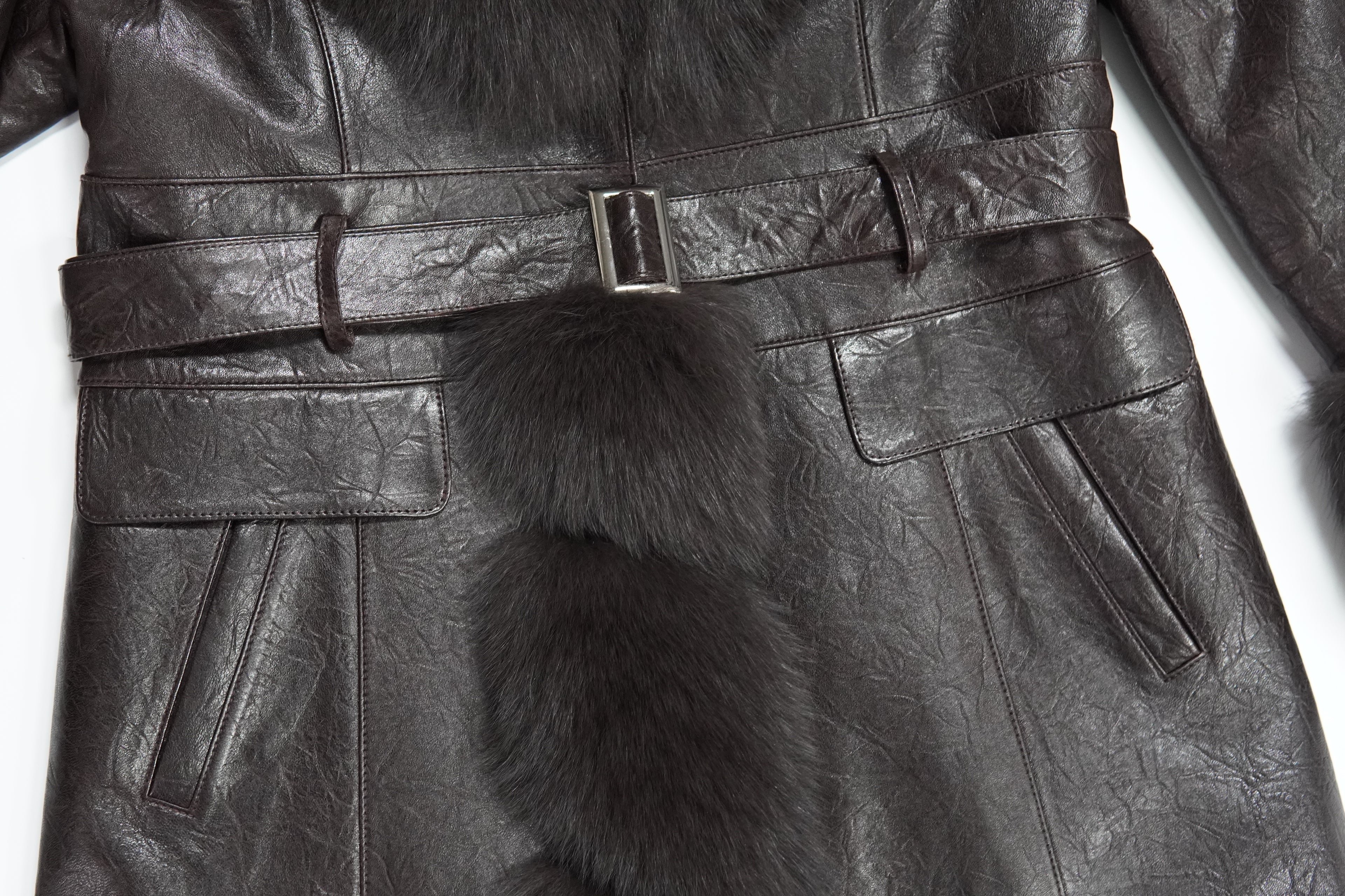 Long Design Fox Fur Coat (9928)