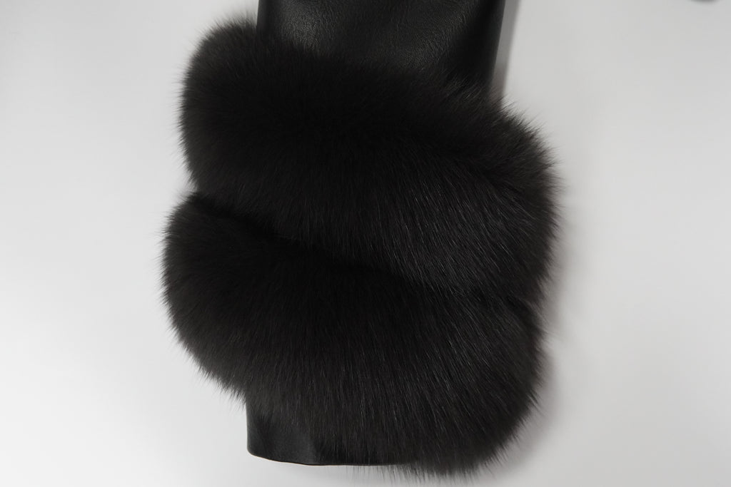 Mid-length fashionable noble fox fur coat (8826)