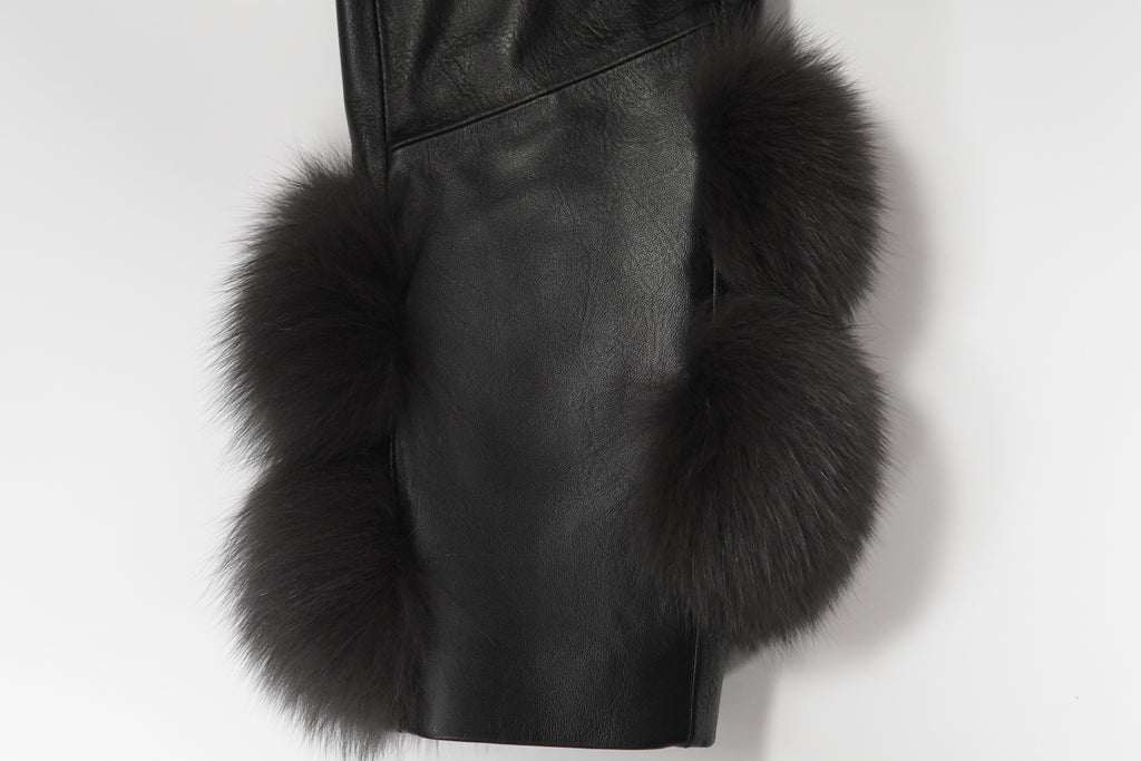 Mid-length fashionable noble fox fur coat (8826)