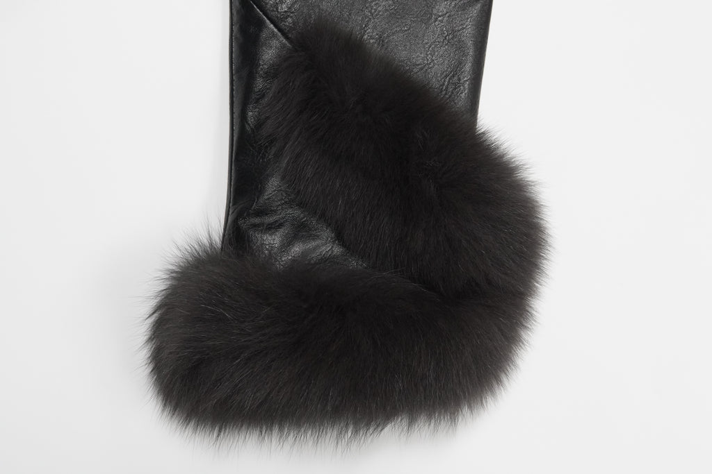 Simple temperament lace-up mid-length fox furcoat (9996)