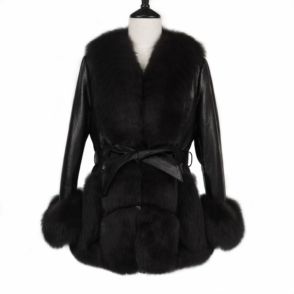 Mid-length young luxury fox fur coat（8856）