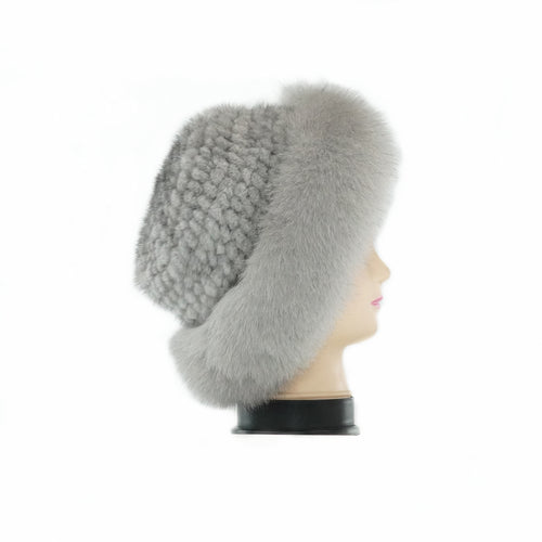 Fox Fur Mink Knit Hat