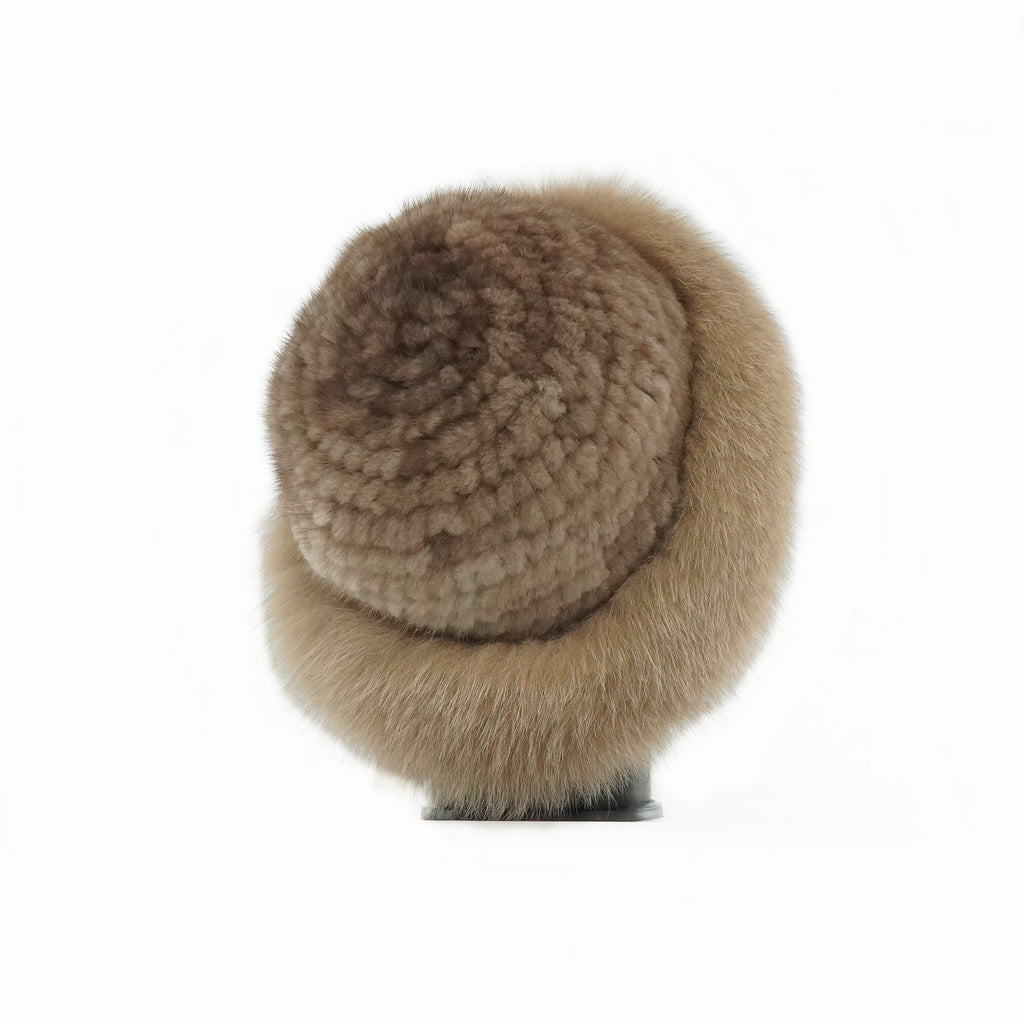 Fox Fur Mink Knit Hat