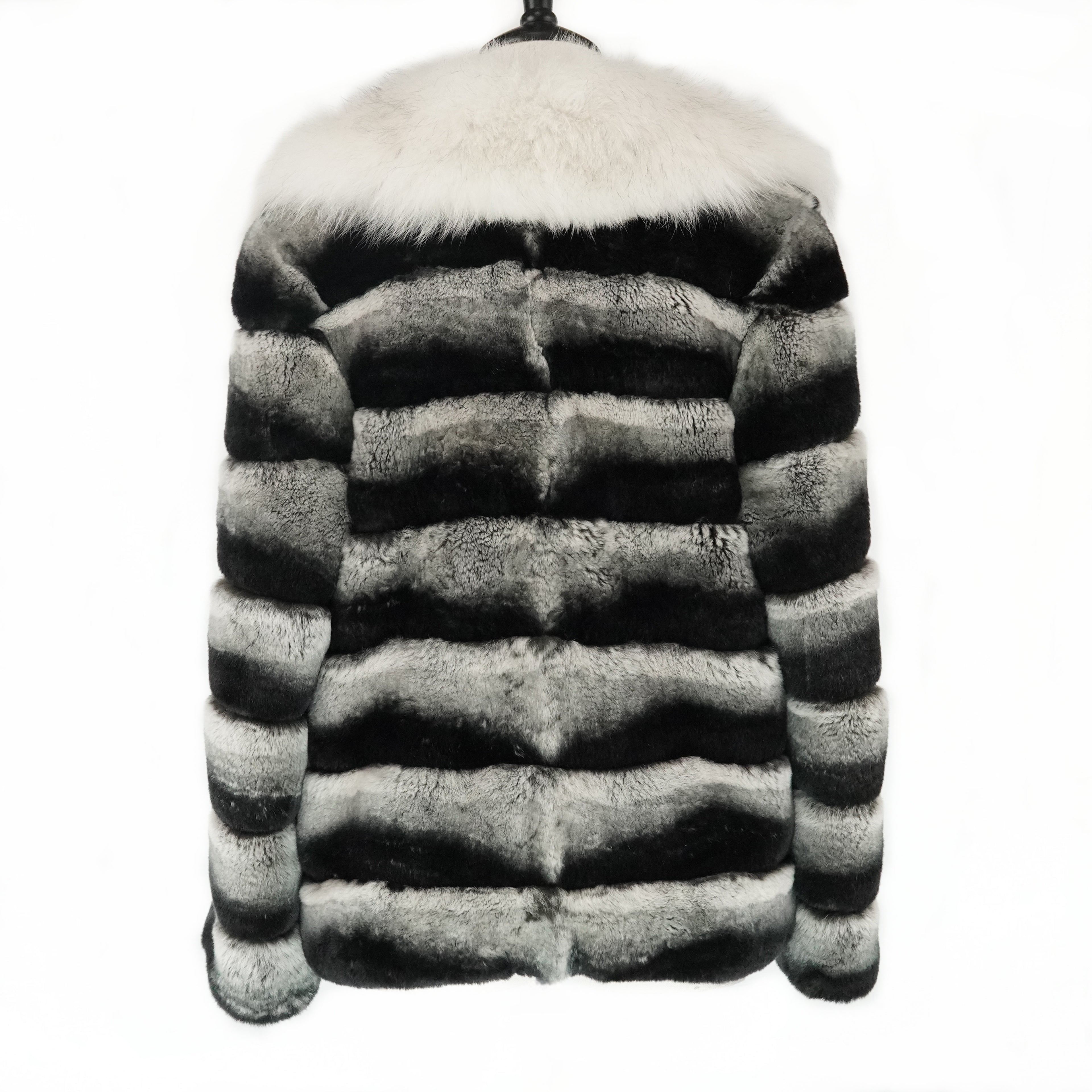 Rabbit Fur and Fox Striped Coat