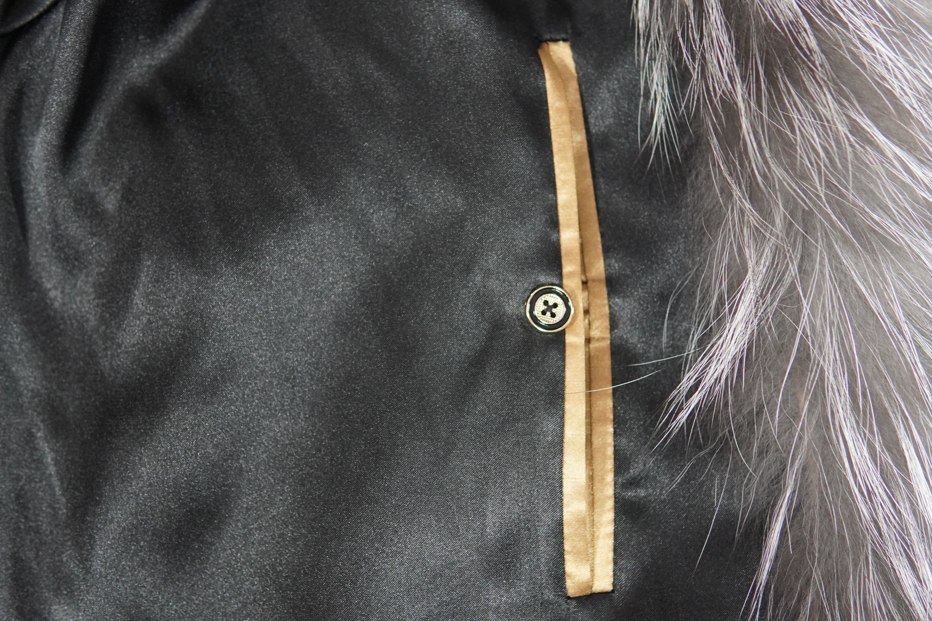 Black and White Fox Fur Coat