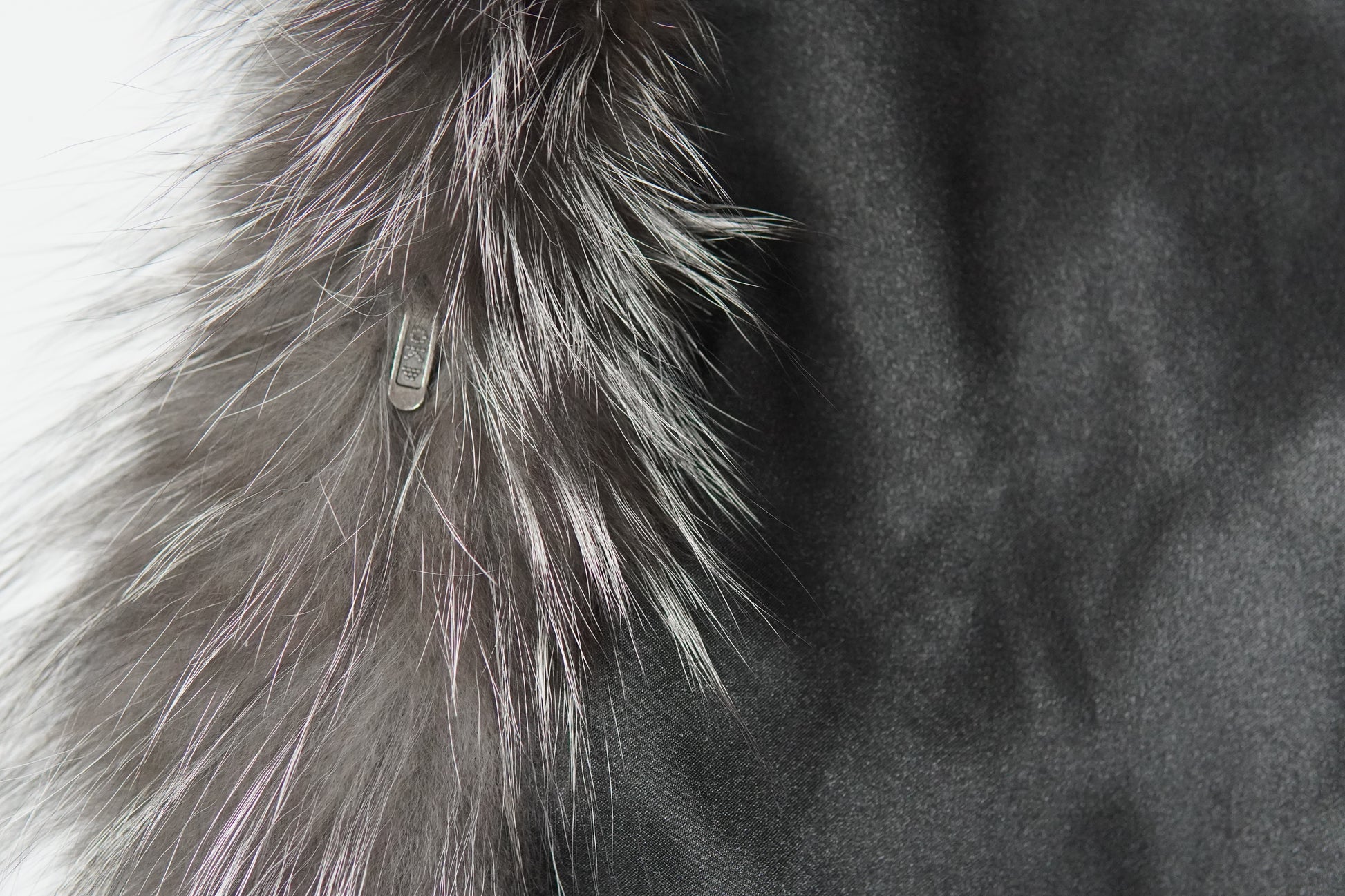 Black and White Fox Fur Coat