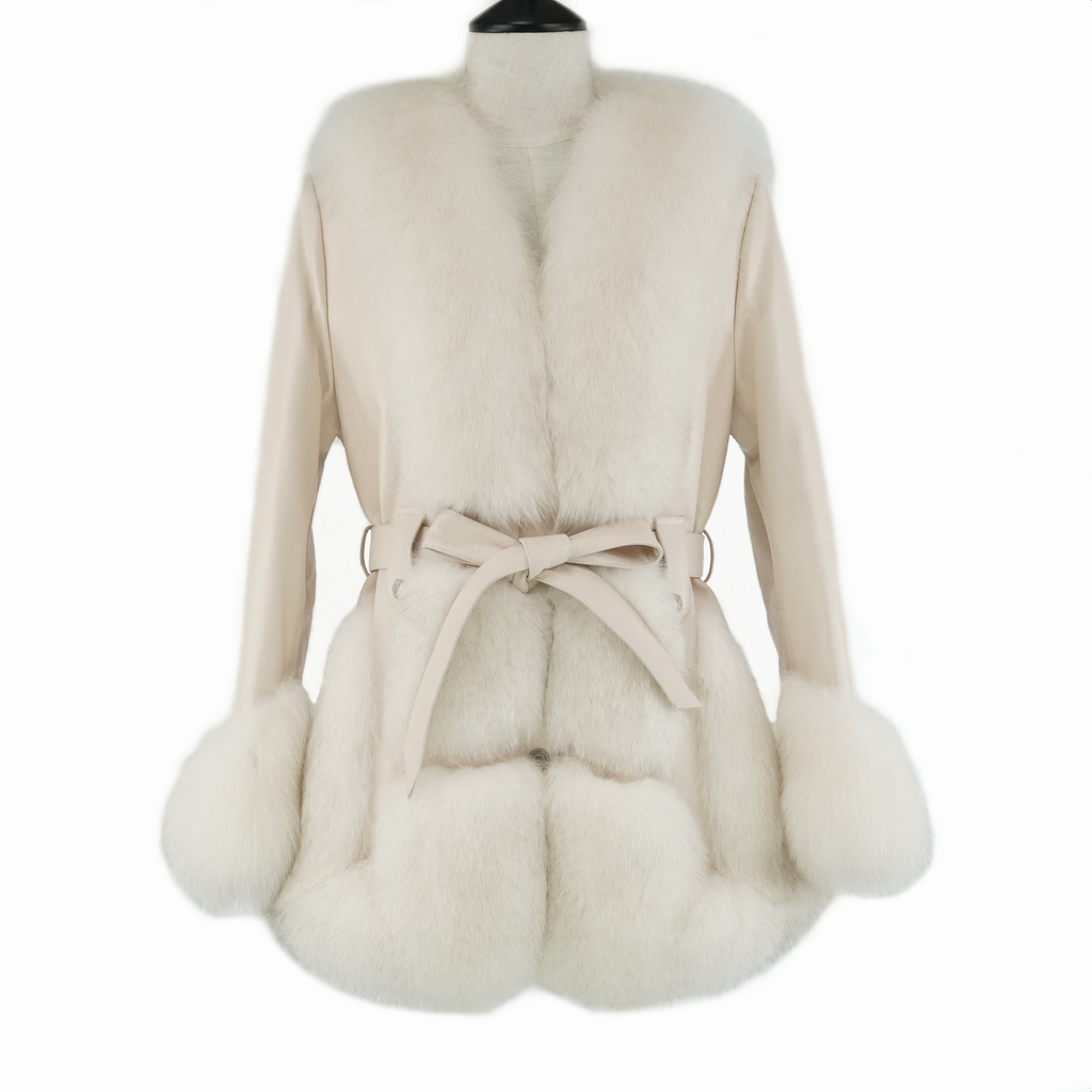 Mid-length young luxury fox fur coat（8856）