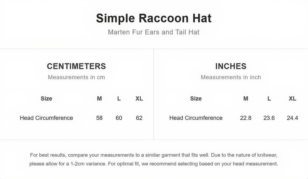 Simple Raccoon Hat