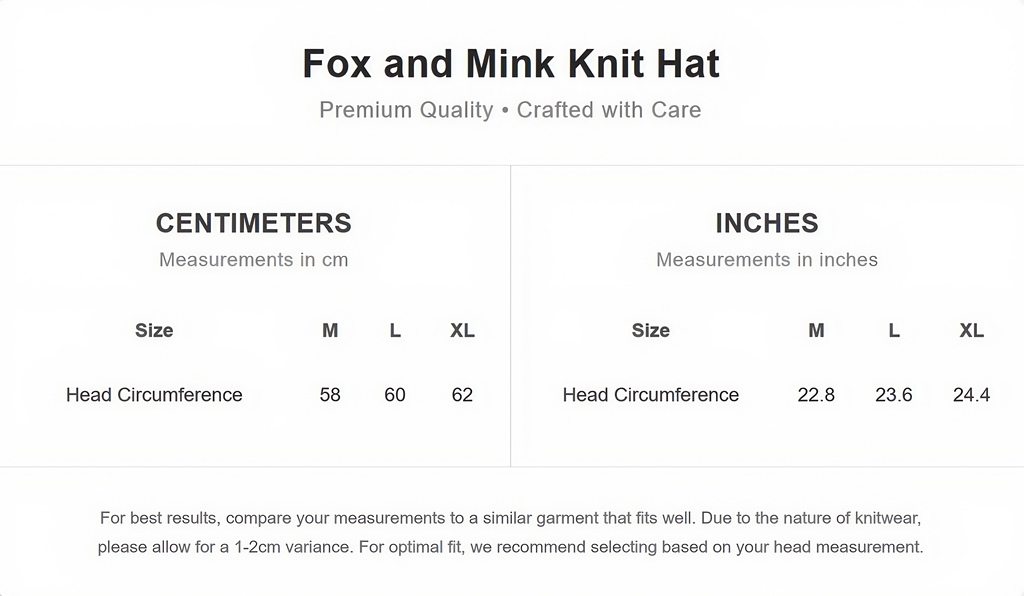 Fox Fur Mink Knit Hat